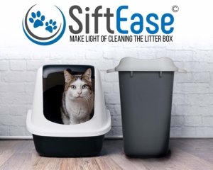 SiftEase Litter Box Cleaner (Litter Sifter) - No More Scooping, Works With Any Cat Litter Box to Clean Litter, Eliminates Odors And Allows Reuse Of The Litter. Saving Time And Money For Cat Parents.
