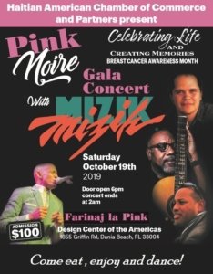 The Haitian American Chamber of Commerce Hosts The Fourth Annual Breast Cancer Awareness Gala Concert with Mizik Mizik!